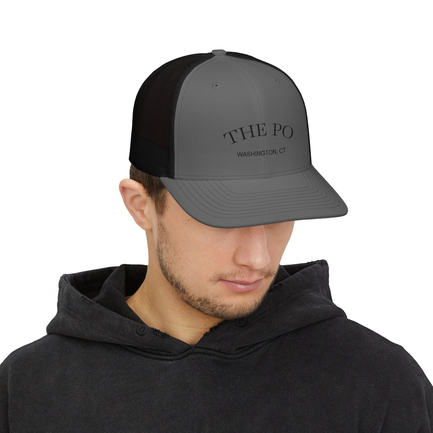 Trucker Cap — 'THE PO' Washington, CT Embroidered Mesh Snapback