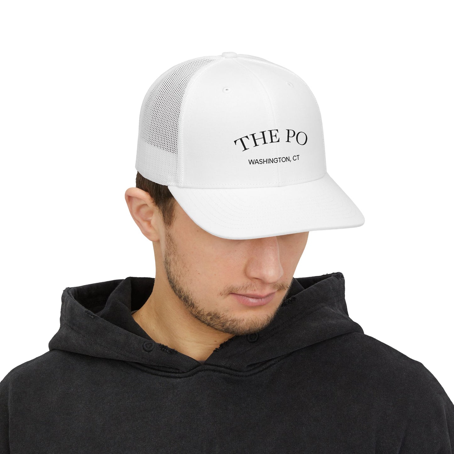 Trucker Cap — 'THE PO' Washington, CT Embroidered Mesh Snapback